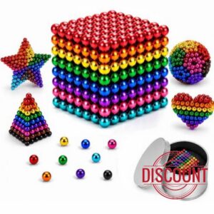 Update 1000Pcs Magnetic Balls Toys for Adults Desk Fidgets Toys Rainbow Multi-Color Magnetic Balls 3D Puzzle Building Fidget Toys for Adults