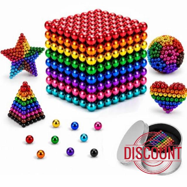 Update 1000Pcs Magnetic Balls Toys for Adults Desk Fidgets Toys Rainbow Multi-Color Magnetic Balls 3D Puzzle Building Fidget Toys for Adults