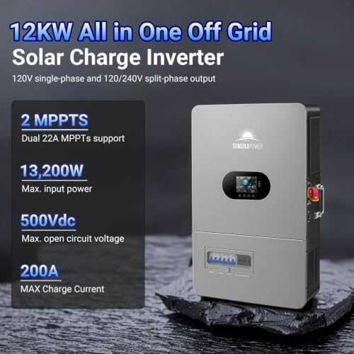 120V/240V Split Phase Pure Sine Wave All-in-One Inverter with Dual 22A MPPT