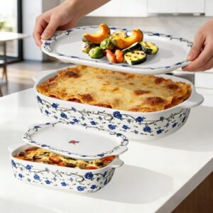 Large Baking Dish with Lid and Small Ceramic Casserole Dishes with Lid