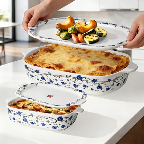 Large Baking Dish with Lid and Small Ceramic Casserole Dishes with Lid