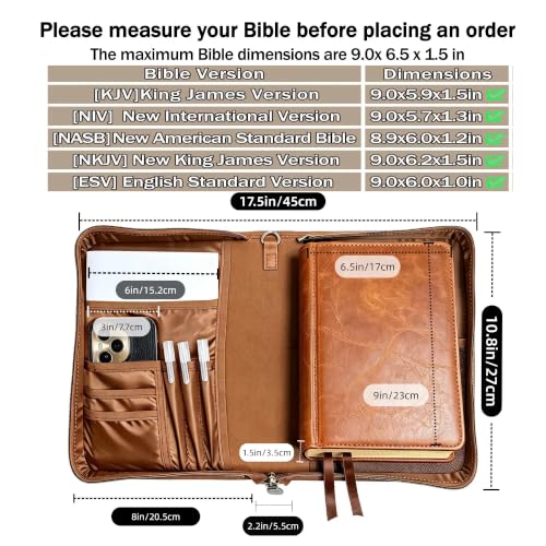 Bible Carrying Case Protector Large Bible Covers Organizer Carrier Holder for Bible Carrying-Includes Notebook and Pe