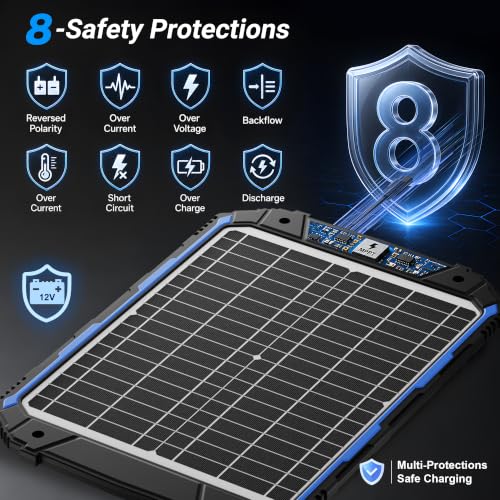Waterproof 12 Volt 25 Watt Solar Panel Trickle Charger for Car Marine RV Trailer Boat Automotive