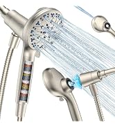 DAKINGS Dual Filtered Rainfall Handheld Showerhead Spray Combo with 7 Modes | 2026 Upgraded Showe...