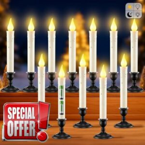 12 Pack Battery Operated Window Candles with Sensor Dusk to Dawn