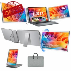 LXU Laptop Screen Extender Monitor Portable 14" 1200P                                                          Triple Extended Monitor