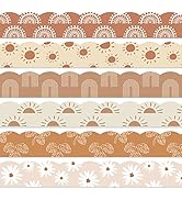 Whaline 82Ft Boho Bulletin Board Borders 8 Designs 72Pcs Rainbow Themed Decoration Colorful Trim ...