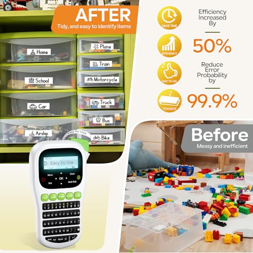 H1100 Handheld Label Maker Portable Label Printer with Waterproof Labels Laminated