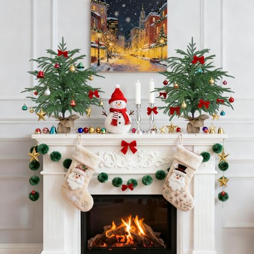 Faux Bushes for Christmas Decorations Outdoor Indoor Home Front Porch Deco