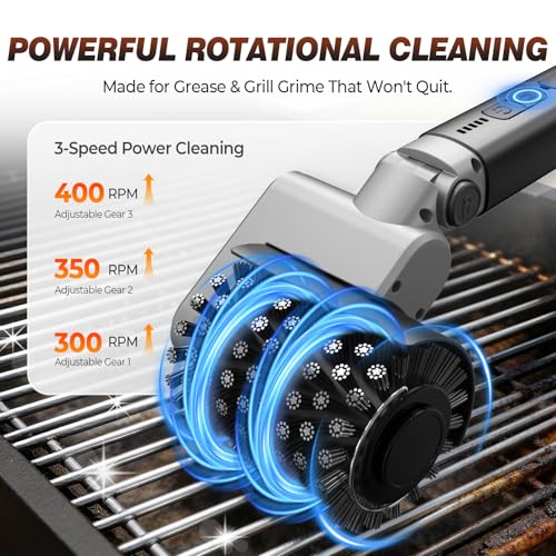 304 Stainless Steel Grill Cleaning Brush with Powerful Burnt Food Removal