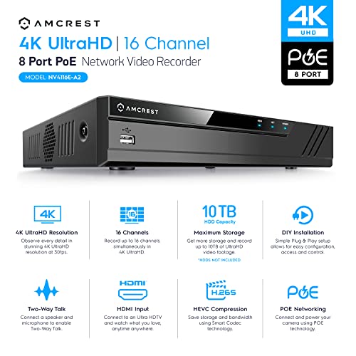 Supports up to 16 x 8MP IP Cameras