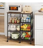 HapiRm 3 Tier Rolling Cart - Metal Utility Cart with Locking Wheels | Rolling Storage Cart Organi...