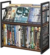 Salajory CD Storage Rack with Magnetic Door 2 Pack - Holds 76 Full Case CDs, Multi-Tier Desktop &...