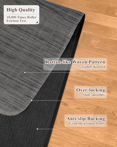 Heavy Duty Wood/Tile Floor Protector Desk Rug for Home Office
