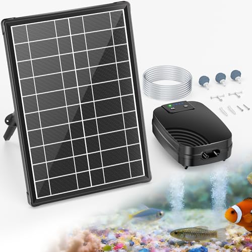 Solar Air Pump for Pond with Solar & Battery Dual Power