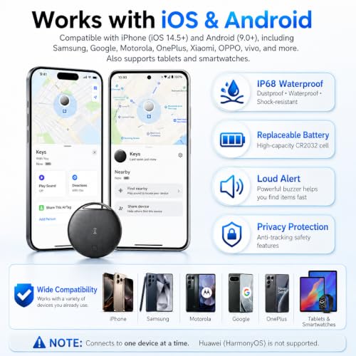 Air Tags-4 Pack Work Compatible with Apple Find My & Google's Find Hub