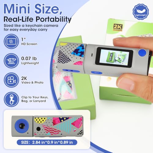 270° Rotating Lens Y2K Pocket-Size Retro Keychain Camera