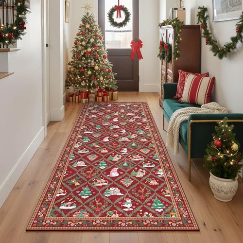 Soft Xmas Holiday Decoration Carpet for Entrance Bathroom