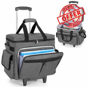 Trunab Rolling Teacher Bag with Expandable File Pocket Detachable Trolley                                                          Teacher Tote Bag with Wheels for up to 15.6 Inches Laptop (Patented Design)