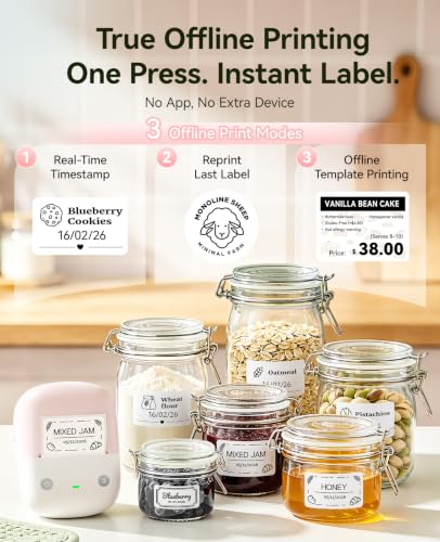 2 Inch Portable Label Printer Thermal Label Printer with Multiple Templates for Small Business