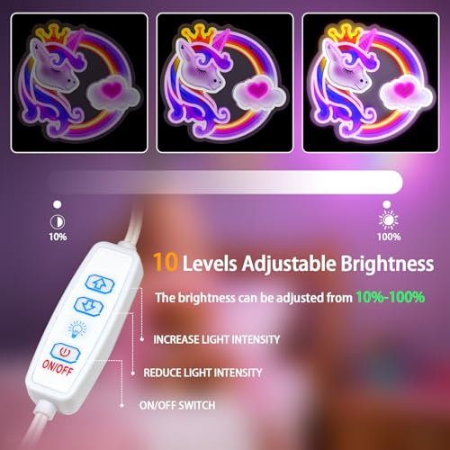 USB Powered Unicorn Led Signs for Bedroom Kids