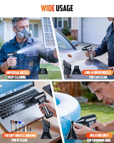 000RPM 4-Gear Adjustable Super Power Air Blower Electric Air Duster with LED Light