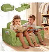 Lanabuna Extra Wide 2-in-1 Convertible Kids Couch | Large Corduroy Toddler Sofa Chair with Storag...