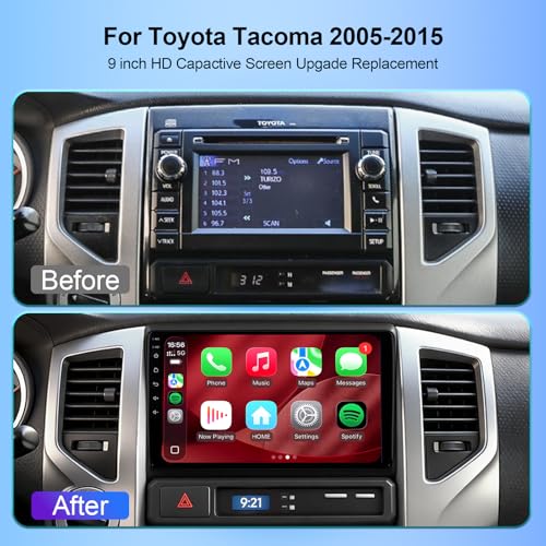 Plug and Play 9'' Android 13 Head Unit with Wireless Carplay/Android Auto/1080P Backup Camera/AM FM Radio