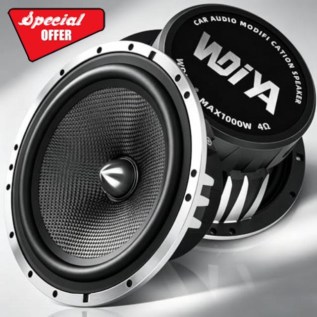 Upgrade 6.5" Car Speakers 1000W Peak Power - High-Performance Carbon Fiber Cone Woofers