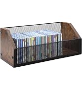 Salajory DVD Storage Rack 2-Pack with Handles, Holds 56 DVD or 64 Blu-ray Cases | Portable DVD Ca...