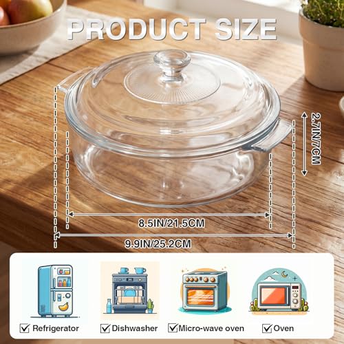 Round Covered Cookware for Kitchen Restaurant Home Party Reheatig Cooking