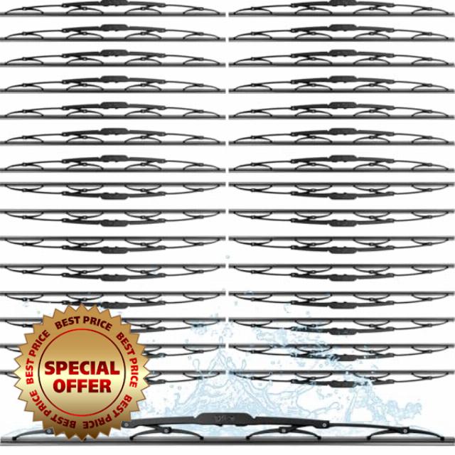 BBTO 30 Pack Wiper Blades Bulk 22 Inch Silicone Wipers Durable Automotive Replacement Windshield Wiper for All Seasons Cars Front Windshield Universal U/J Hook Passenger and Drive