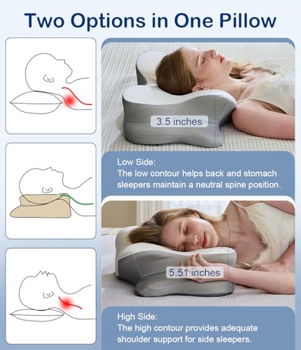 Neck Support Pillow for Side Back & Stomach Sleepers