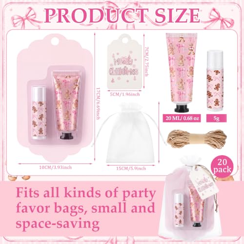 Travel Size Hand Cream & Lip Balm Set with Bags Tags
