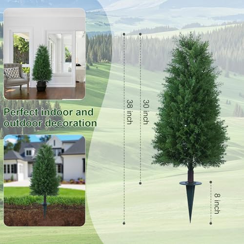 Fake Evergreen Artificial Plant Brush for Indoor Outdoor Front Porch Garde