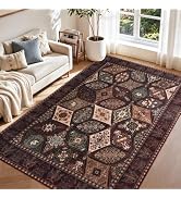 QDUIDU Neutral Geometric Blue 5x8 ft Large Rug for Living Room Bedroom | Contemporary Modern Area...