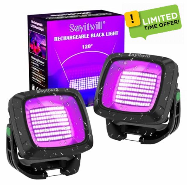 Rechargeable Black Light 2 Pack