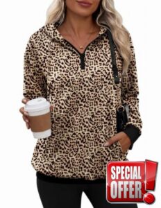 Zeagoo Hoodies for Women Half Zip Up Oversized Sweatshirt Fall Clothes 2026                                                          Fleece lined