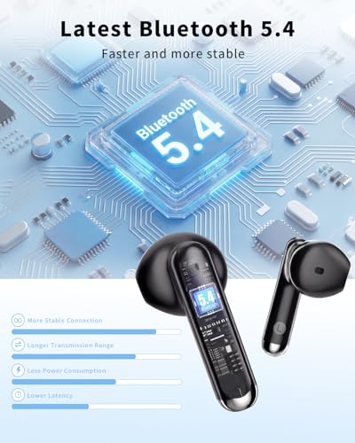LED Display in Ear Earphones 50H Playtime Ear Buds