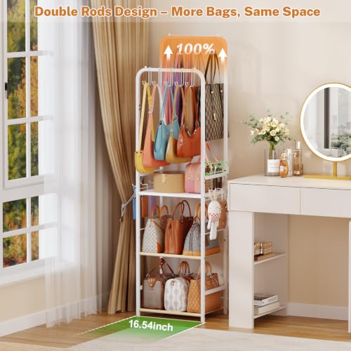 Narrow & High-Capacity Handbag Shelf