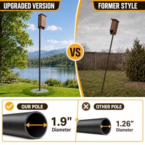 Heavy Duty Galvanized Steel Bird House Pole with Universal Mounting Bracket for Purple Martin