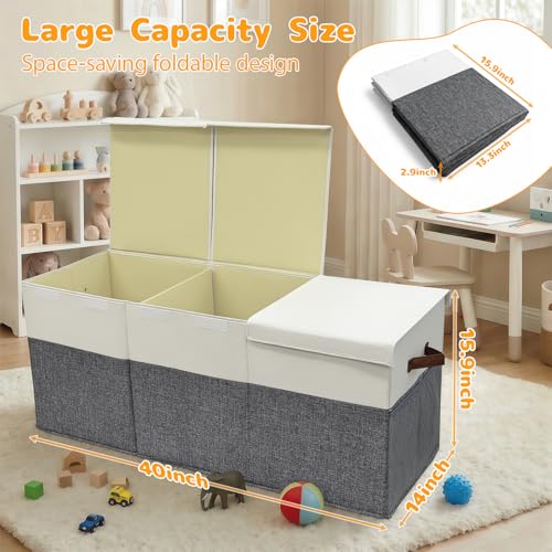 Sturdy Toys Storage Chest Bin Organizer Basket with Dividers for Kids