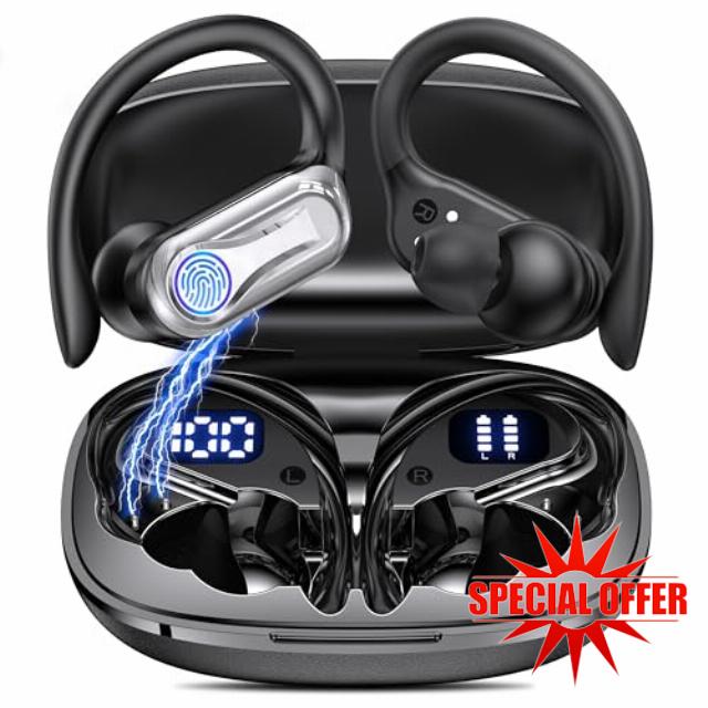 Wireless Headphones Sports Bluetooth 6.1 Earbuds                                                          90H Playtime