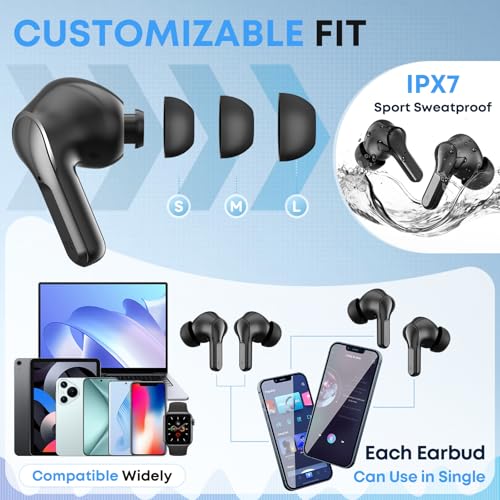 IPX7 Waterproof Earphones for Office/Running/Workou