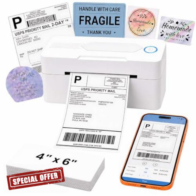 Bluetooth Thermal Shipping Label Printer