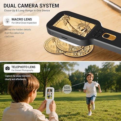 Coin & Jewel Magnifier Dual Lens Auto Focus