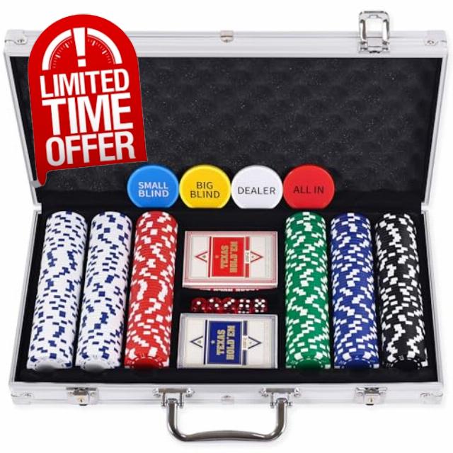 300 Pcs Poker Chips Set for Texas Holdem