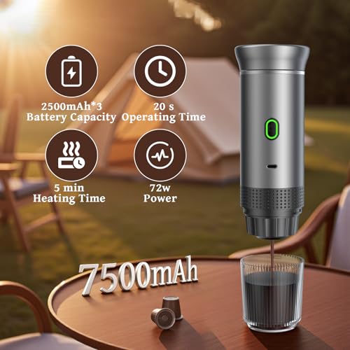 Compatible with Ground Coffee & Capsules for Camping