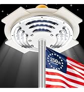 Kromart Flag Pole Light Solar Powered, 168 LED 1300 Lumen All-in-One Flagpole Solar Light Top Mou...