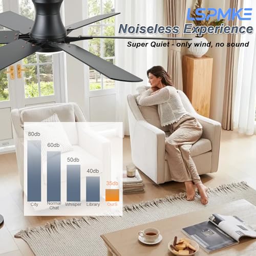 Brown RGB Ceiling Fan for Bedroom
